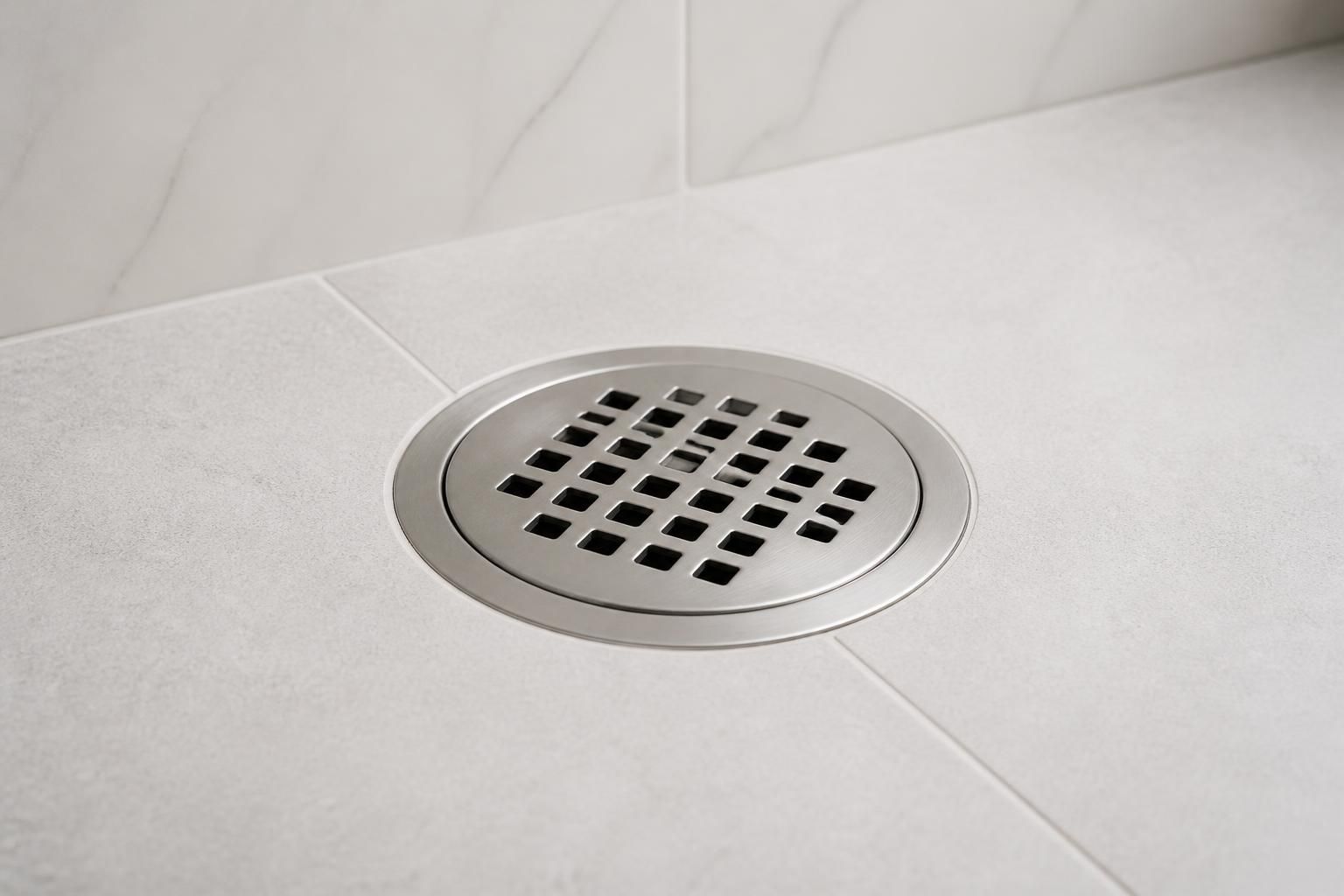 Clean finished drain in a modern bathroom sink